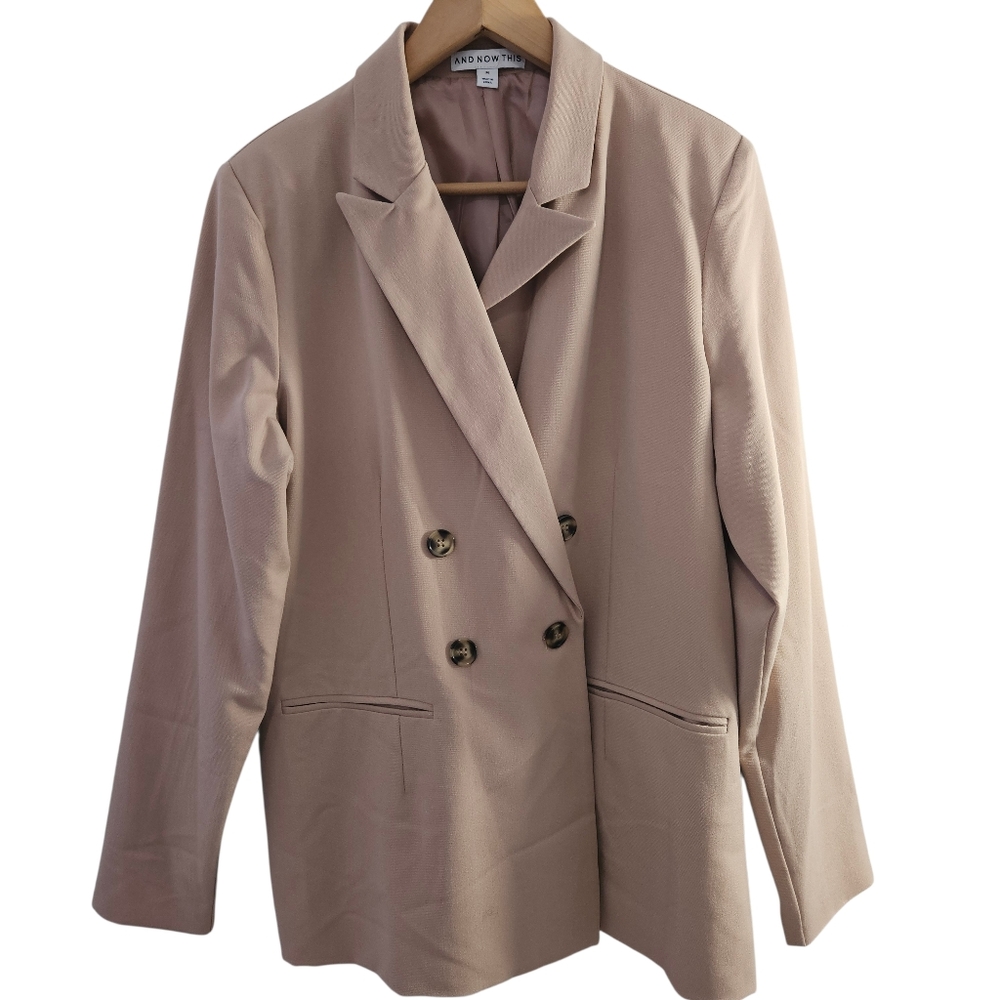 NWT And Now This Women's Neutral Blazer Minimalist Quiet Luxury Size M